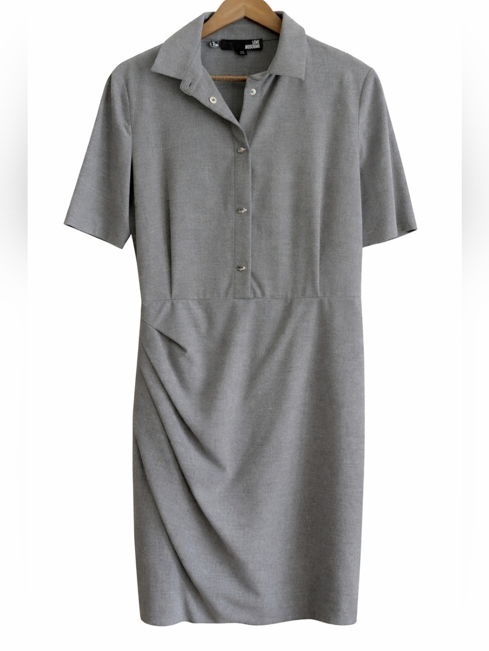 Love Moschino Gray Shirt Dress Made in Italy IT44